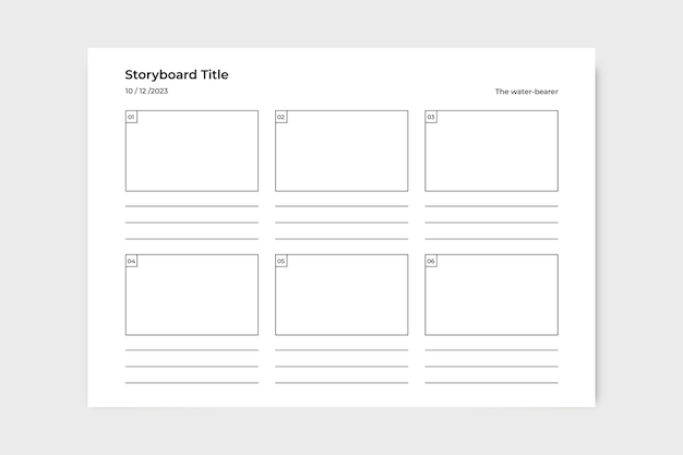 Storyboard del trailer minimalista