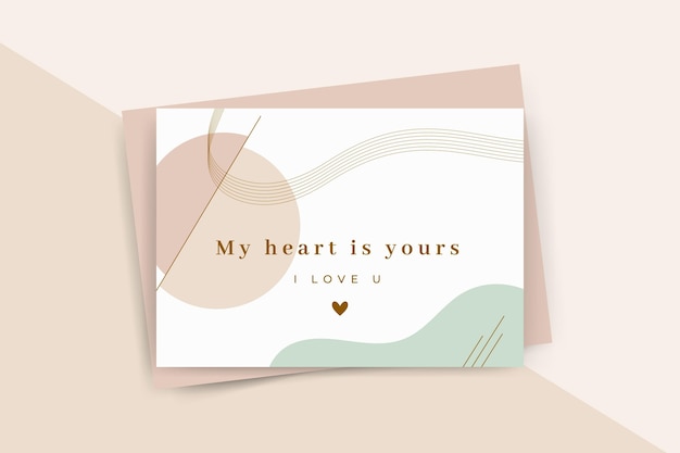 Modello di carta di san valentino minimalista