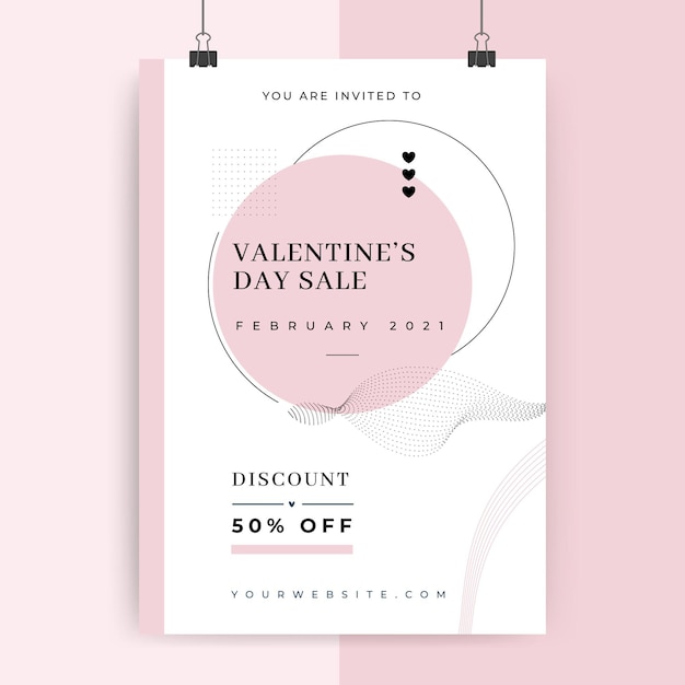 Minimalist valentines day poster template