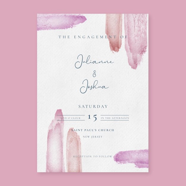 Minimalist watercolor wedding invitations