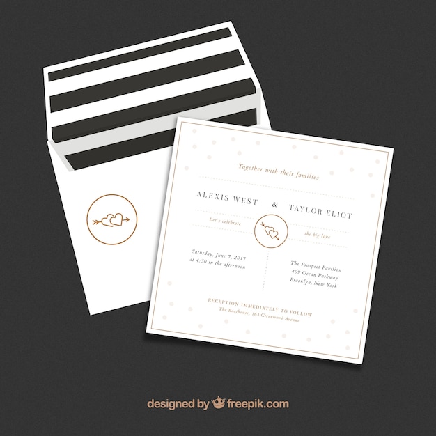 Free vector minimalist wedding invitation card