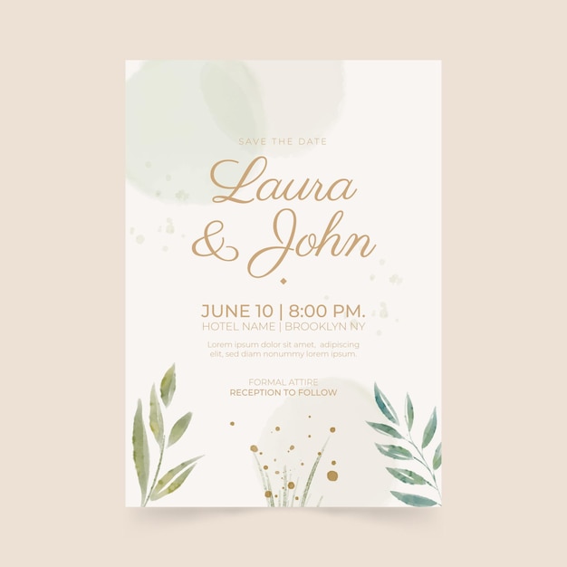 Minimalist wedding invitation