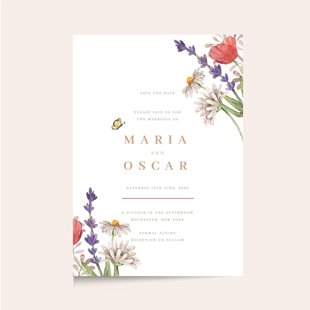 Free vector minimalist wedding invitation