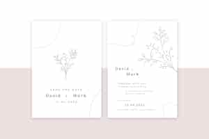 Free vector minimalist wedding invitation