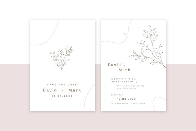 Minimalist wedding invitation