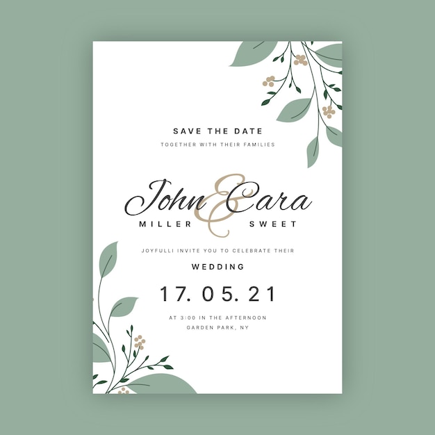 Minimalist wedding invitation