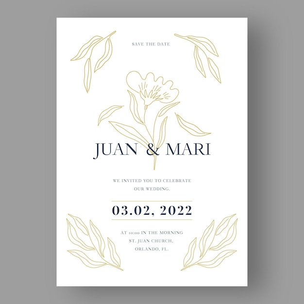 Minimalist wedding invitation