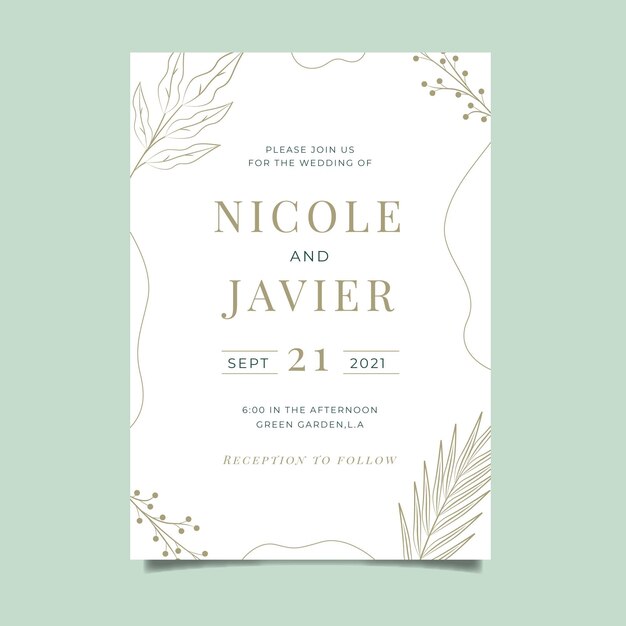 Minimalist wedding invitation