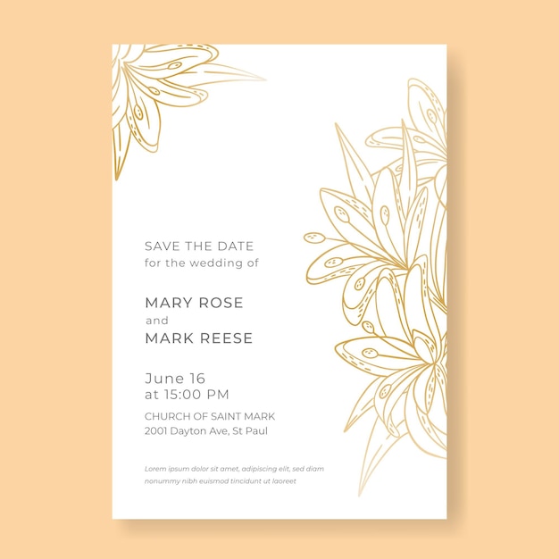 Minimalist wedding invitation