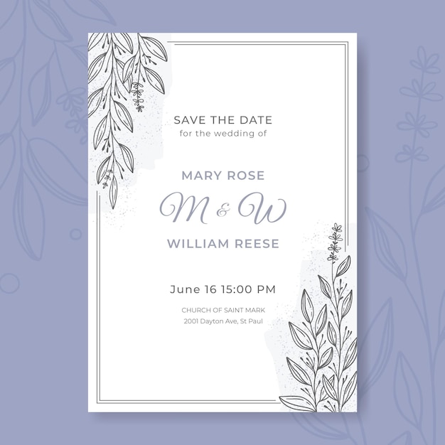 Minimalist wedding invitation