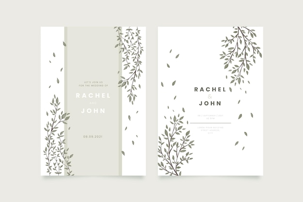 Free vector minimalist wedding invitation