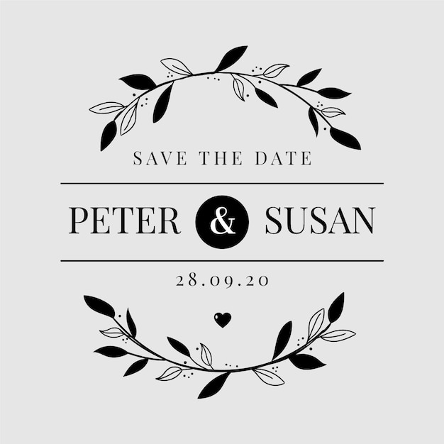 Free vector minimalist wedding logo