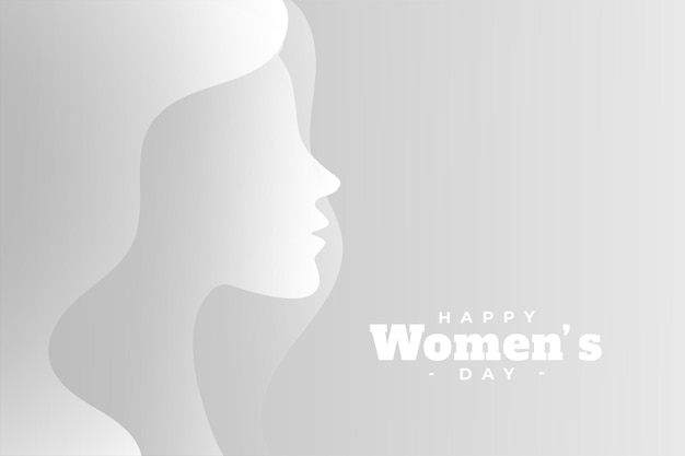 Minimalist womens day card with female face