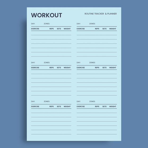 Minimalist workout routine tracker & planner