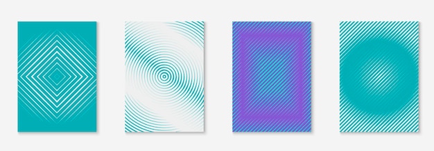 Minimalistic cover template set with gradients