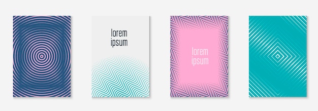 Free vector minimalistic cover template set with gradients