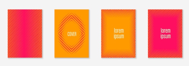 Minimalistic cover template set with gradients