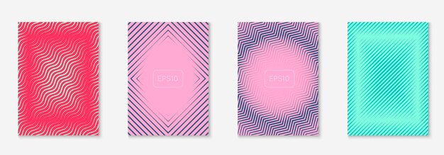 Minimalistic cover template set with gradients