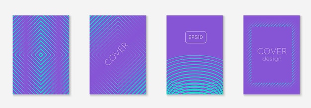 Minimalistic cover template set with gradients