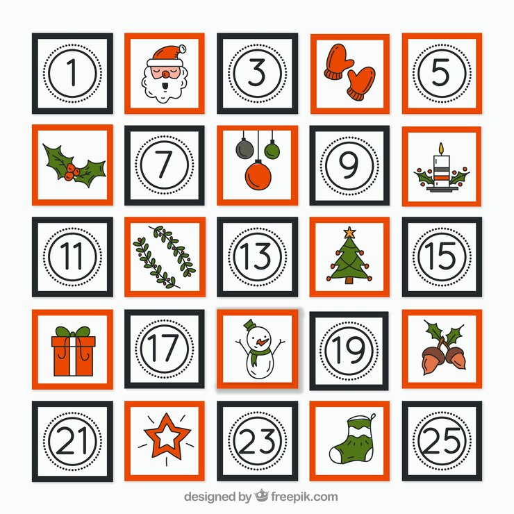 Free Vector minimalistic hand drawn advent calendar
