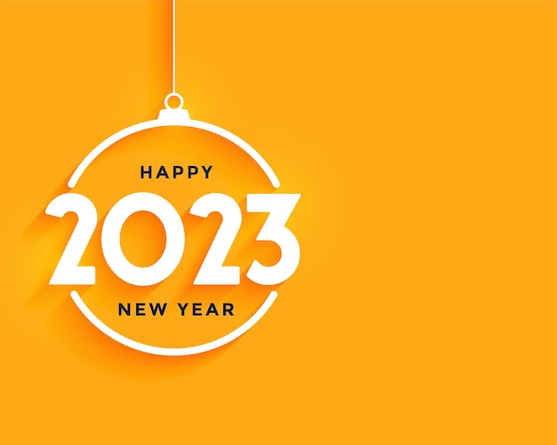 Poster minimalista di capodanno con testo 2023 in stile appeso