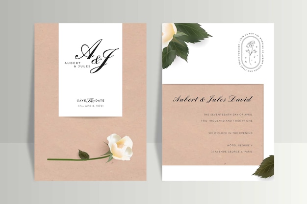 Minimalistic wedding invitation template