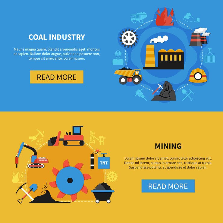 Free Vector mining banners set