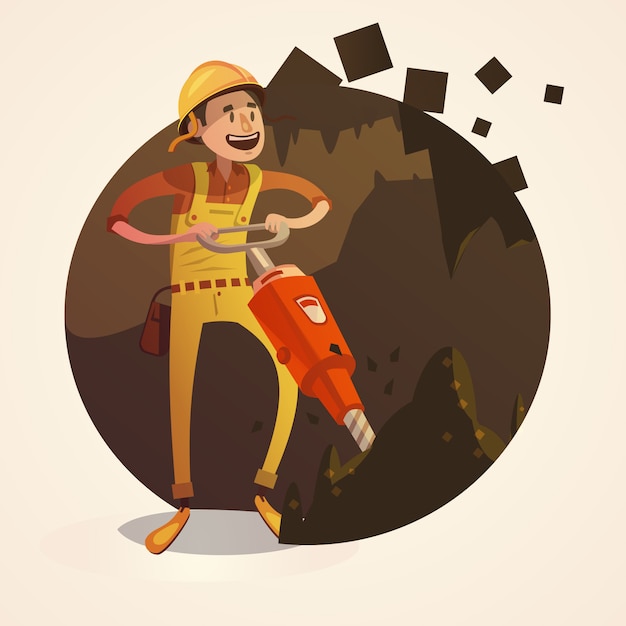 Free vector mining concept illustration