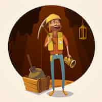 Free vector mining concept illustration