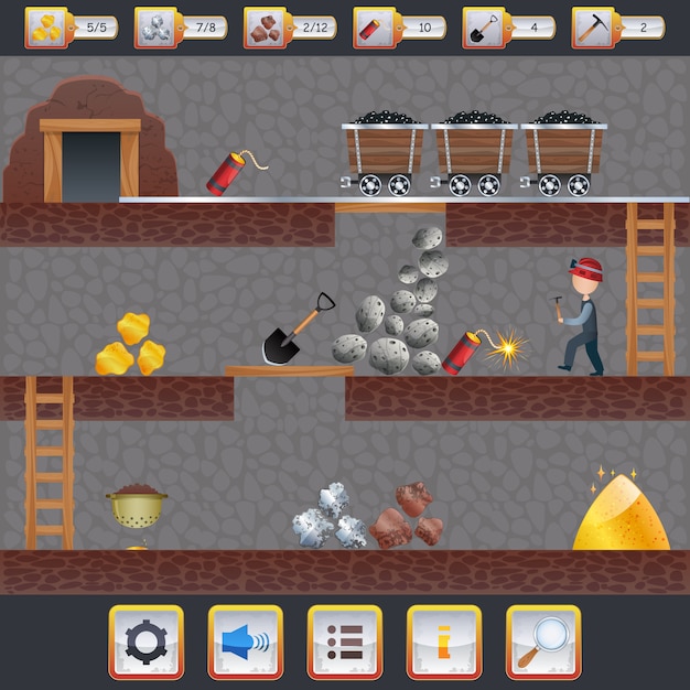 Mining game interface