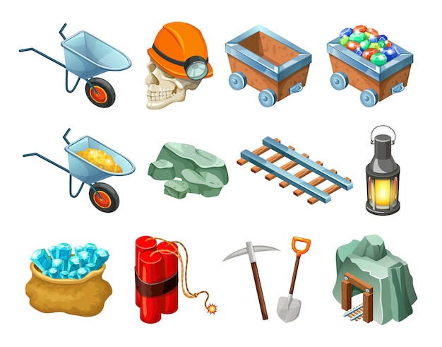 Mining game isometric elements collection