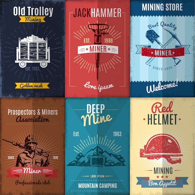 Mining industry illustration collection