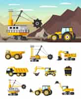 Free vector mining industry orthogonal concept illustration and icons