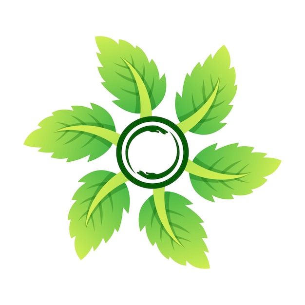 Free vector mint leaf farmer logo icon design