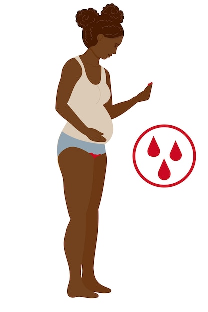 Miscarriage and abortion a pregnant black woman has misbirth uterine bleeding rhconflict during