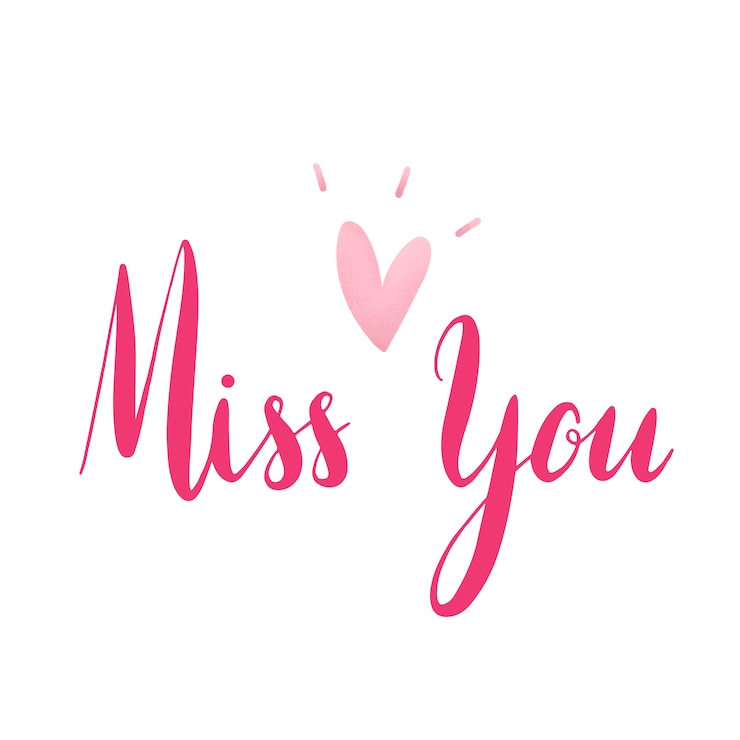 मुफ़्त वेक्टर miss you typography vector in pink