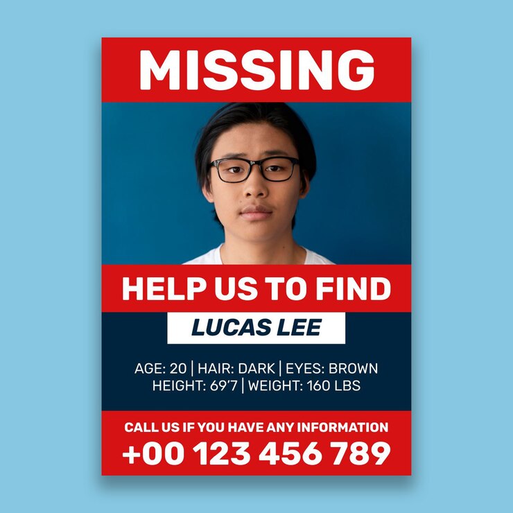 Free Vector Missing person poster template