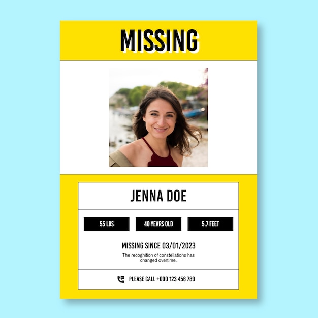 Free vector missing poster design