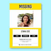 Free vector missing poster design