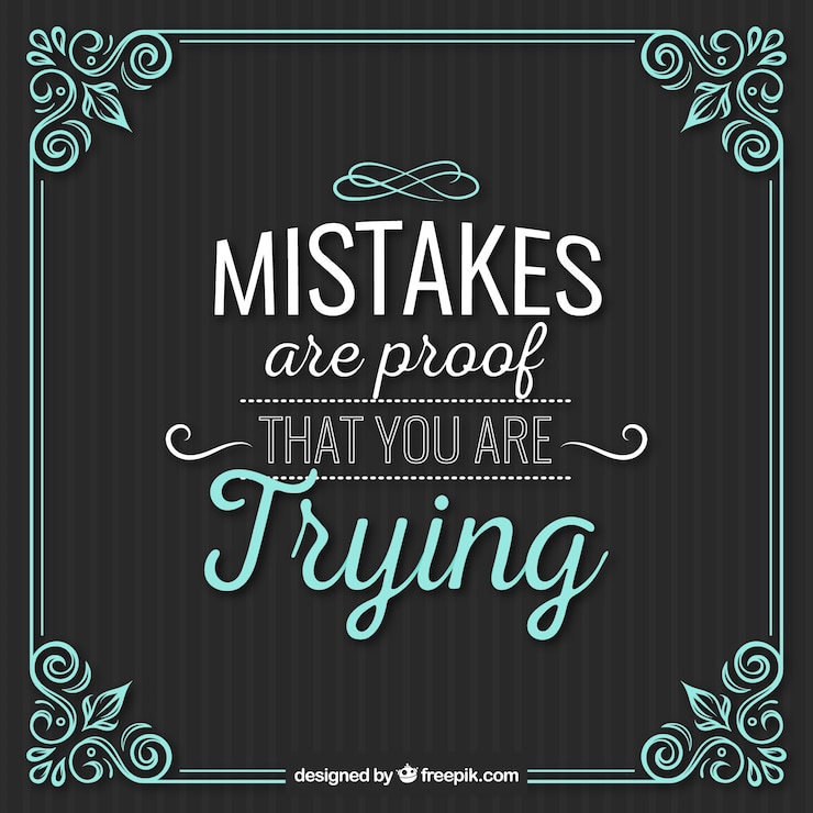 Free Vector mistakes quote with vintage ornamental frame