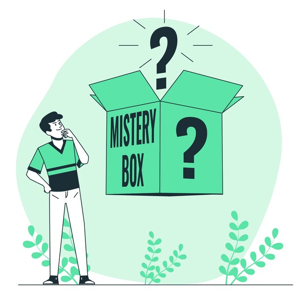 Free vector mistery box concept illustration