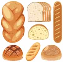 Free vector mix set of bread bakery