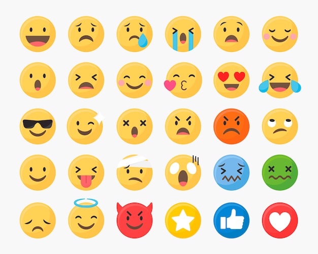 Free vector mixed emoji set