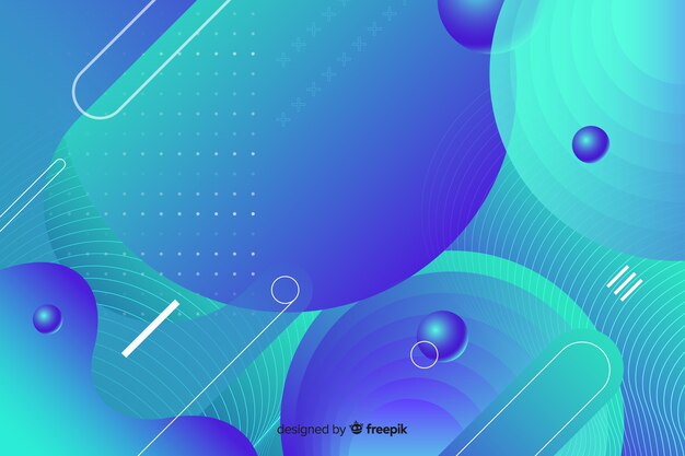 Mixed gradient geometric shapes background