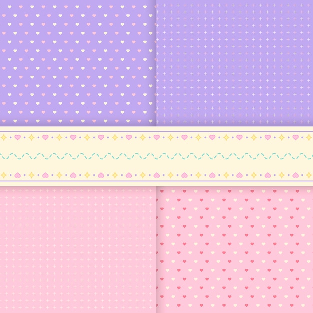 Free vector mixed pattern pastel background vectors