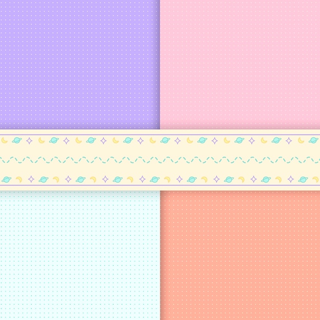 Mixed pattern pastel background vectors