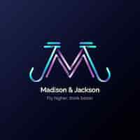 Бесплатное векторное изображение Шаблон дизайна логотипа mj