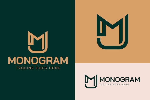 Free vector mj logo design template