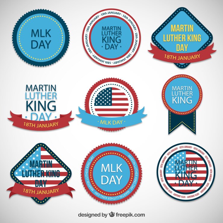Free Vector mlk day badges collection