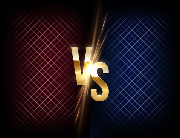 Free vector mma wrestling boxing fight poster battle banner concept with glowing versus symbol night club event promotion